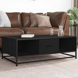 Vidaxl salontafel 100x57x35 cm bewerkt hout en metaal zwart