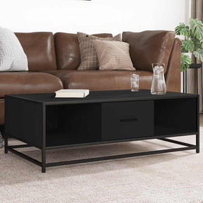 Vidaxl salontafel 100x57x35 cm bewerkt hout en metaal zwart