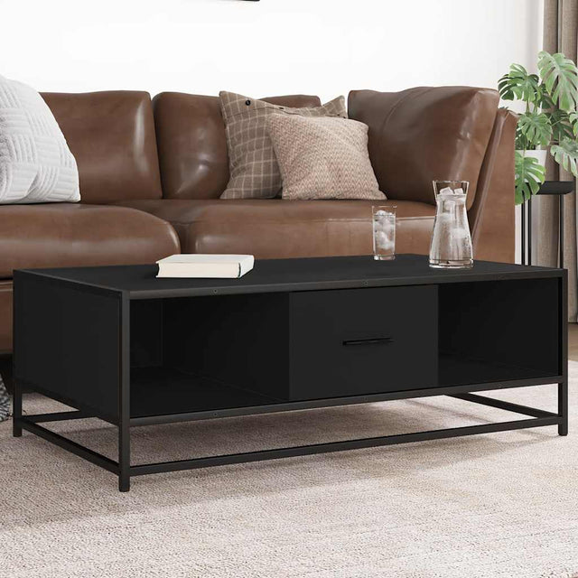 Vidaxl salontafel 100x57x35 cm bewerkt hout en metaal zwart