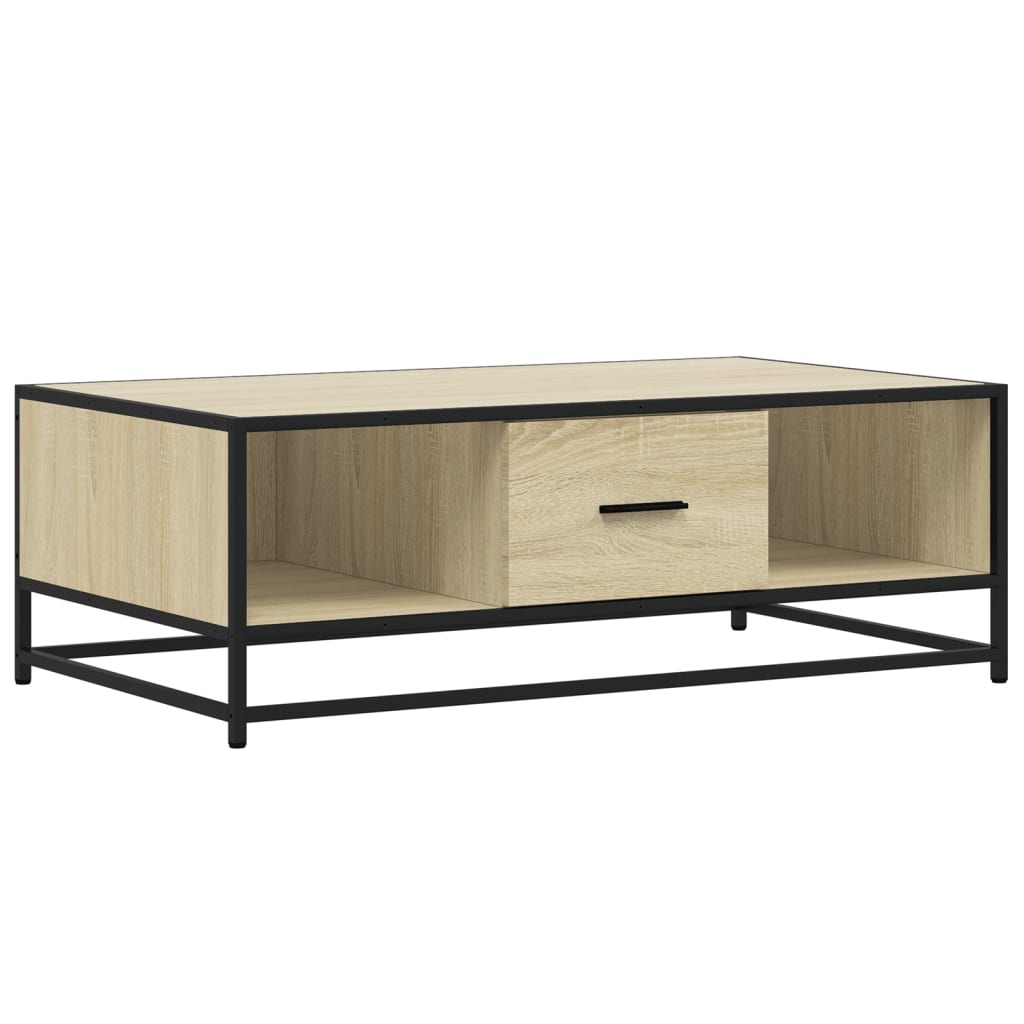 Vidaxl salontafel 100x57x35 cm bewerkt hout en metaal sonoma eiken