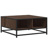 Vidaxl salontafel 60,5x60,5x30 cm bewerkt hout en metaal bruin eiken