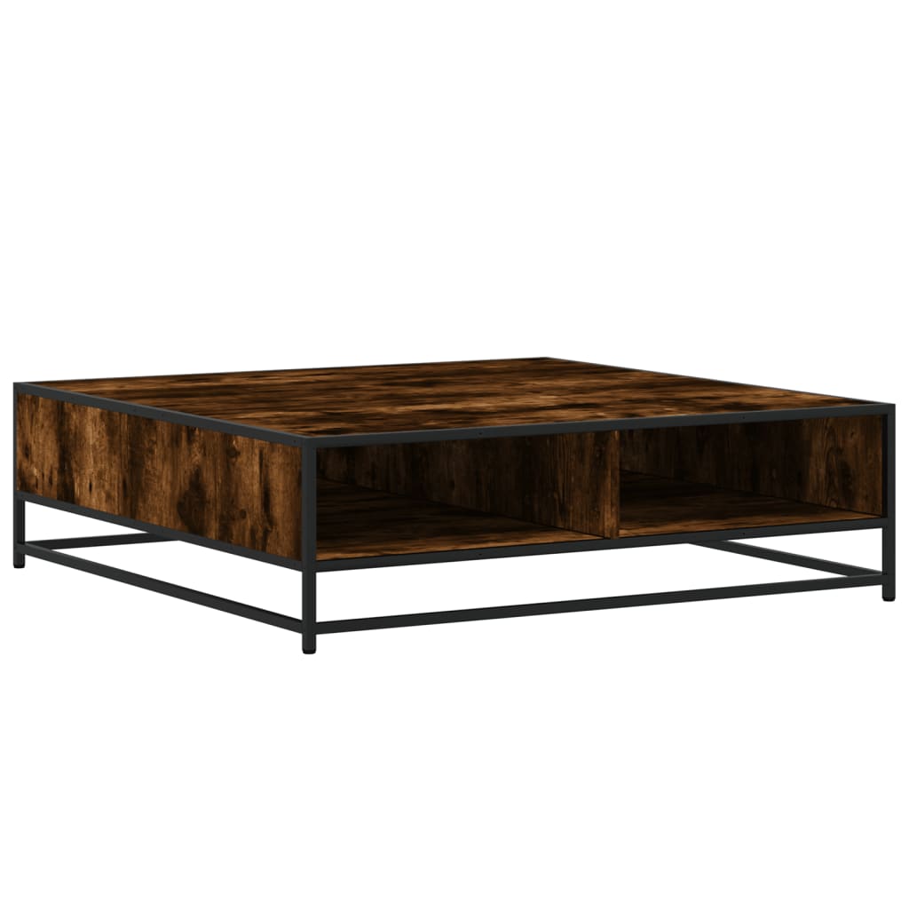 Vidaxl salontafel 100x100x30 cm bewerkt hout en metaal gerookt eiken
