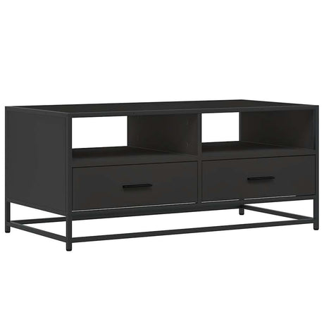 Vidaxl salontafel 100x50x45 cm bewerkt hout en metaal zwart