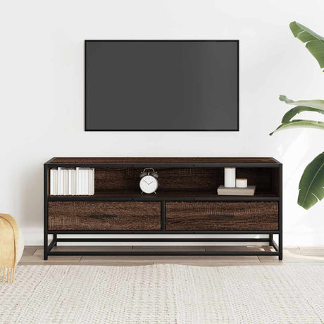 Vidaxl tv-meubel 100x34,5x40 cm bewerkt hout metaal bruin eikenkleur