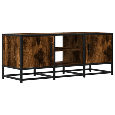 Vidaxl tv-meubel 100x35x41 cm bewerkt hout metaal gerookt eikenkleurig