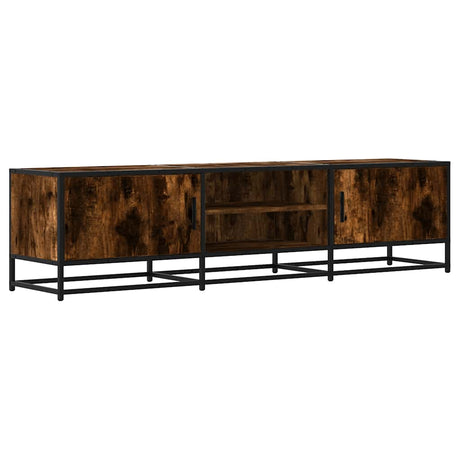 Vidaxl tv-meubel 160x35x41 cm bewerkt hout metaal gerookt eikenkleur