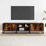 Vidaxl tv-meubel 160x35x41 cm bewerkt hout metaal gerookt eikenkleur