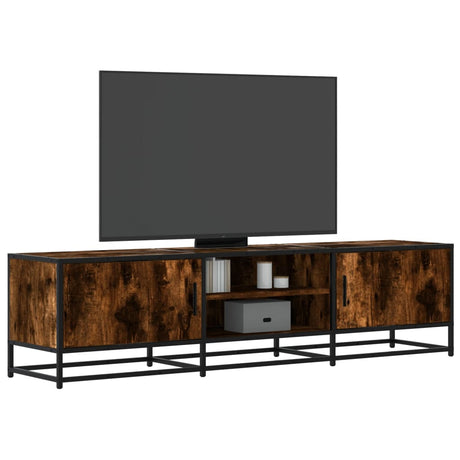 Vidaxl tv-meubel 160x35x41 cm bewerkt hout metaal gerookt eikenkleur