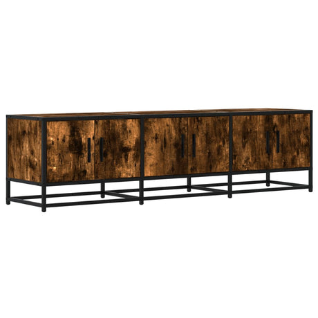 Vidaxl tv-meubel 150x35x41 cm bewerkt hout metaal gerookt eikenkleurig