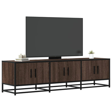 Vidaxl tv-meubel 150x35x41 cm bewerkt hout metaal bruin eikenkleur