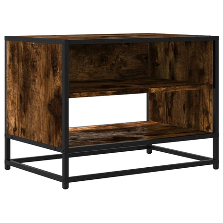 Vidaxl tv-meubel 61x40x46 cm bewerkt hout metaal gerookt eikenkleurig