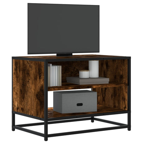 Vidaxl tv-meubel 61x40x46 cm bewerkt hout metaal gerookt eikenkleurig