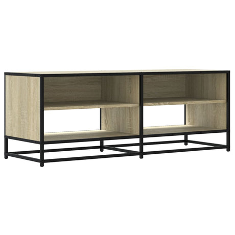Vidaxl tv-meubel 120,5x40x46cm bewerkt hout metaal sonoma eikenkleurig