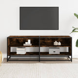 Vidaxl tv-meubel 120,5x40x46 cm bewerkt hout metaal gerookt eikenkleur