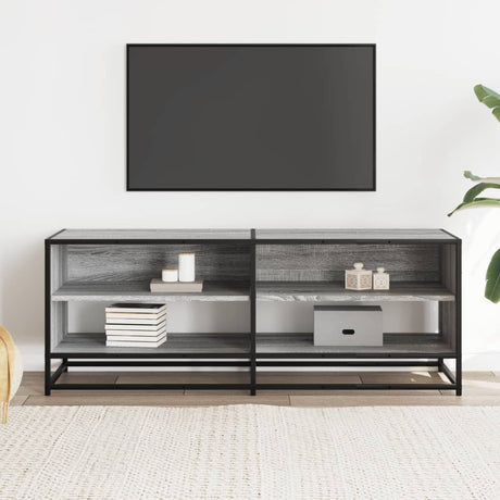 Vidaxl tv-meubel 120,5x40x46 cm bewerkt hout metaal grijs sonoma eiken
