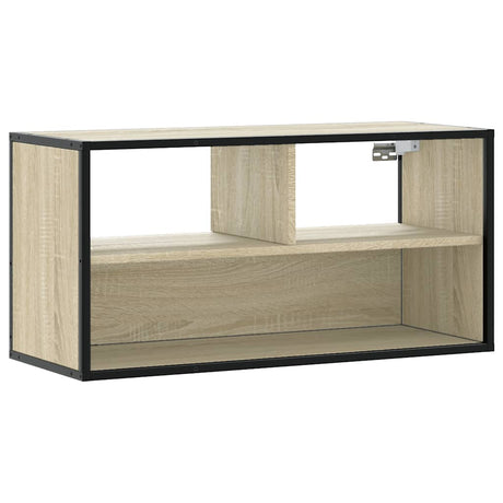 Vidaxl tv-meubel 80x31x39,5 cm bewerkt hout metaal sonoma eikenkleurig