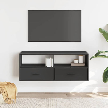 Vidaxl tv-meubel 100x31x39,5 cm bewerkt hout en metaal zwart