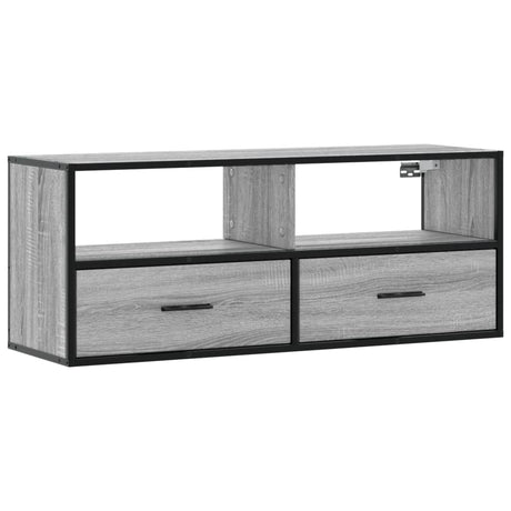 Vidaxl tv-meubel 100x31x39,5 cm bewerkt hout metaal grijs sonoma eiken