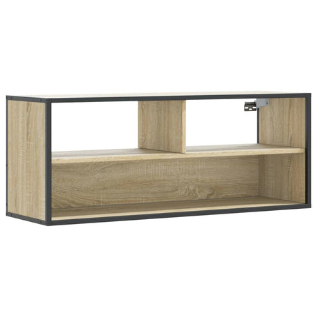 Vidaxl tv-meubel 100x31x39,5cm bewerkt hout metaal sonoma eikenkleurig