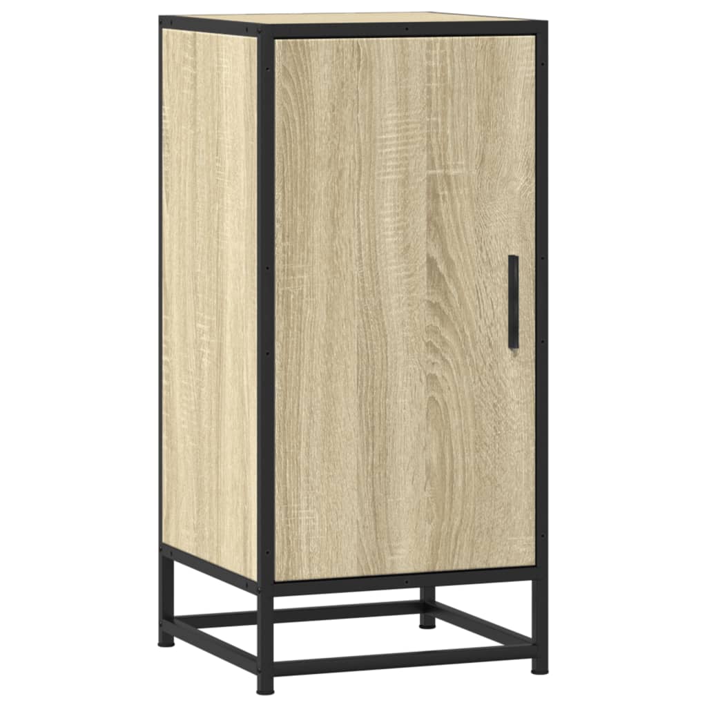 Vidaxl dressoir 35,5x35x76 cm bewerkt hout en metaal sonoma eikenkleur