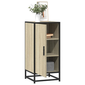 Vidaxl dressoir 35,5x35x76 cm bewerkt hout en metaal sonoma eikenkleur
