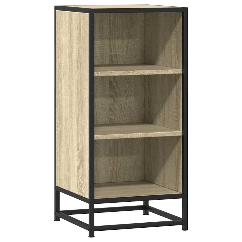 Vidaxl dressoir 35,5x35x76 cm bewerkt hout en metaal sonoma eikenkleur