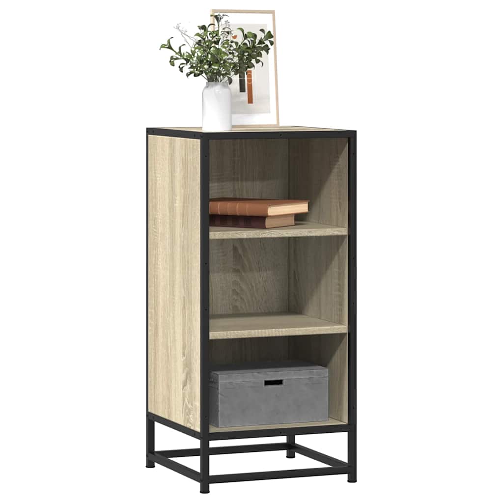 Vidaxl dressoir 35,5x35x76 cm bewerkt hout en metaal sonoma eikenkleur