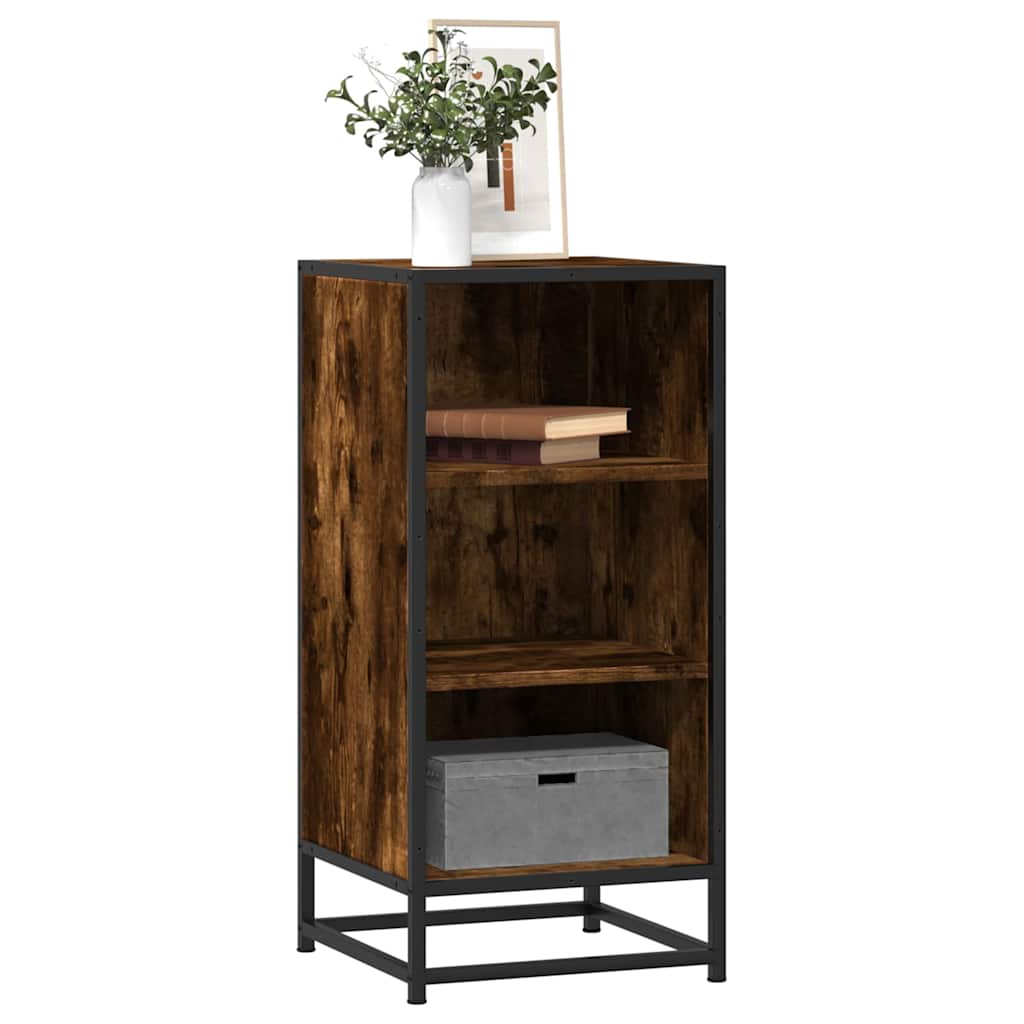 Vidaxl dressoir 35,5x35x76 cm bewerkt hout en metaal gerookt eiken
