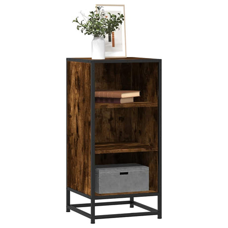 Vidaxl dressoir 35,5x35x76 cm bewerkt hout en metaal gerookt eiken