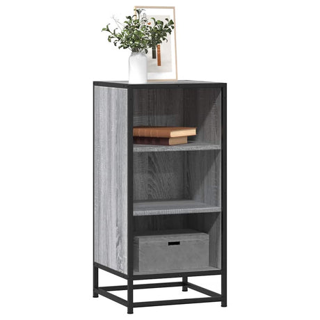 Vidaxl dressoir 35,5x35x76 cm bewerkt hout en metaal grijs sonoma