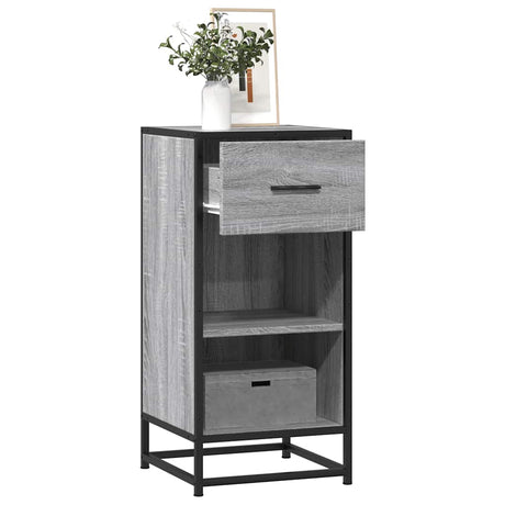 Vidaxl dressoir 35,5x35x76 cm bewerkt hout en metaal grijs sonoma