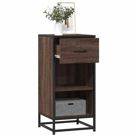 Vidaxl dressoir 35,5x35x76 cm bewerkt hout en metaal bruin eikenkleur