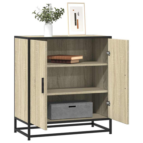 Vidaxl dressoir 68x35x76 cm bewerkt hout en metaal sonoma eikenkleur