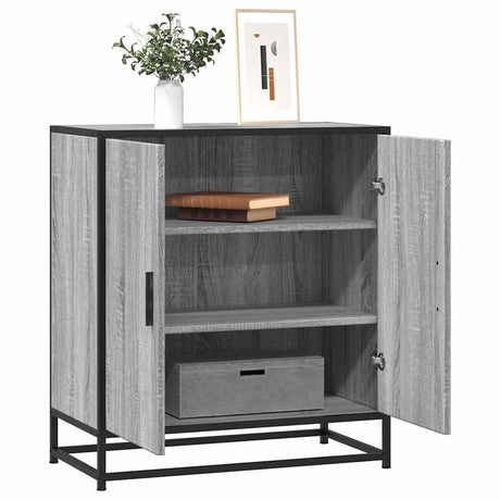 Vidaxl dressoir 68x35x76 cm bewerkt hout en metaal grijs sonoma