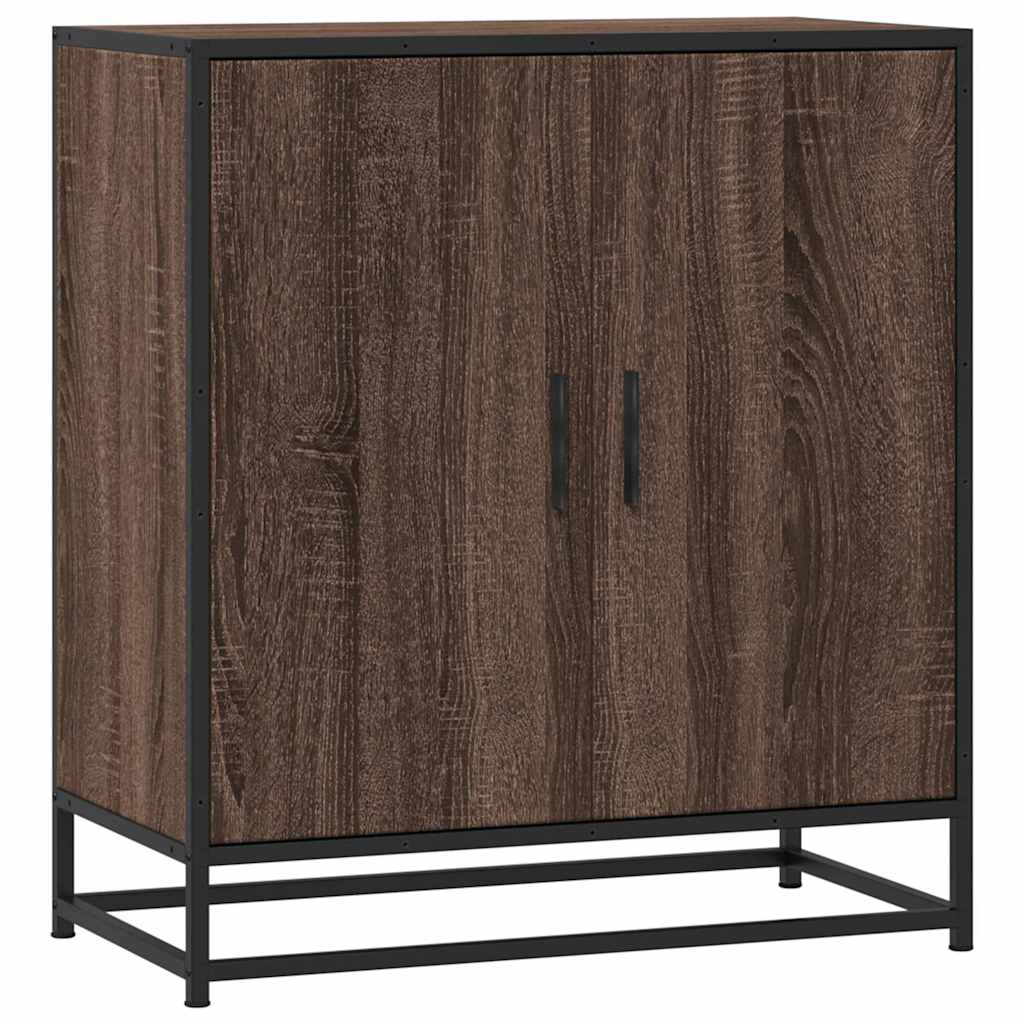 Vidaxl dressoir 68x35x76 cm bewerkt hout en metaal bruin eikenkleur