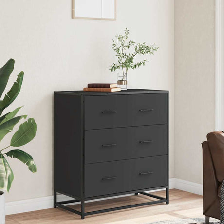 Vidaxl dressoir 68x35x76 cm bewerkt hout en metaal zwart