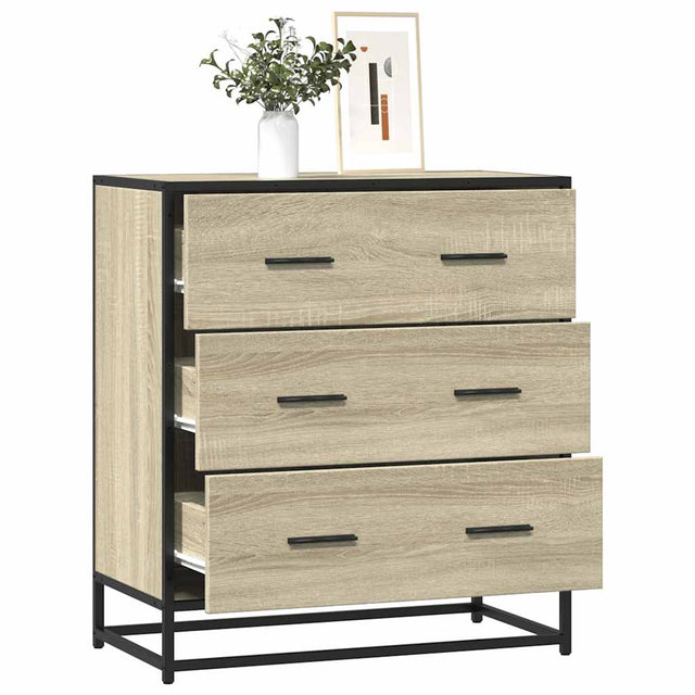 Vidaxl dressoir 68x35x76 cm bewerkt hout en metaal sonoma eikenkleur