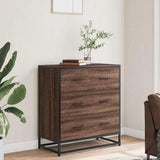 Vidaxl dressoir 68x35x76 cm bewerkt hout en metaal bruin eikenkleur