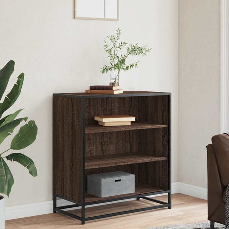 Vidaxl dressoir 68x35x76 cm bewerkt hout en metaal bruin eikenkleur