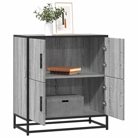Vidaxl dressoir 68x35x76 cm bewerkt hout grijs sonoma eikenkleurig
