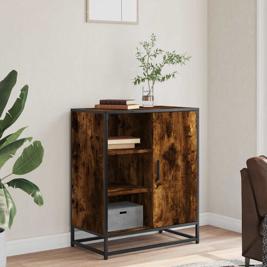 Vidaxl dressoir 62x35x76 cm bewerkt hout gerookt eikenkleurig