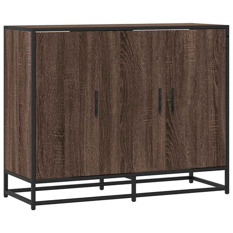 Vidaxl dressoir 94x35x76 cm bewerkt hout bruin eikenkleur