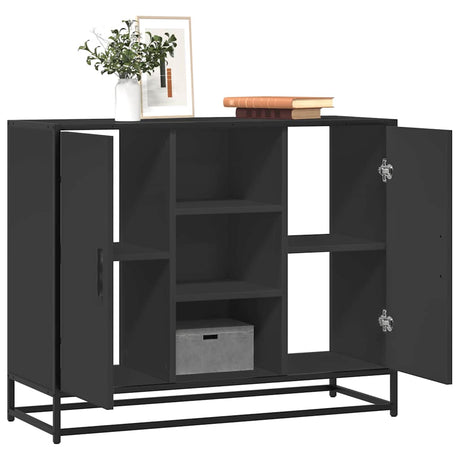 Vidaxl dressoir 92x35x76 cm bewerkt hout zwart