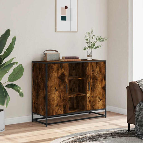 Vidaxl dressoir 92x35x76 cm bewerkt hout gerookt eikenkleurig
