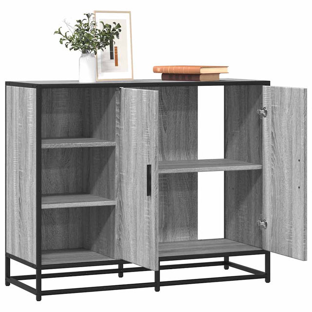 Vidaxl dressoir 92x35x76 cm bewerkt hout grijs sonoma eikenkleurig