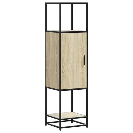 Vidaxl hoge kast 35,5x35x139 cm bewerkt hout en metaal sonoma eiken