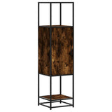 Vidaxl hoge kast 35,5x35x139 cm bewerkt hout en metaal gerookt eiken