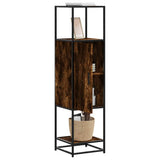 Vidaxl hoge kast 35,5x35x139 cm bewerkt hout en metaal gerookt eiken