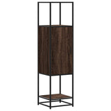 Vidaxl hoge kast 35,5x35x139 cm bewerkt hout en metaal bruin eiken