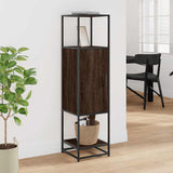Vidaxl hoge kast 35,5x35x139 cm bewerkt hout en metaal bruin eiken